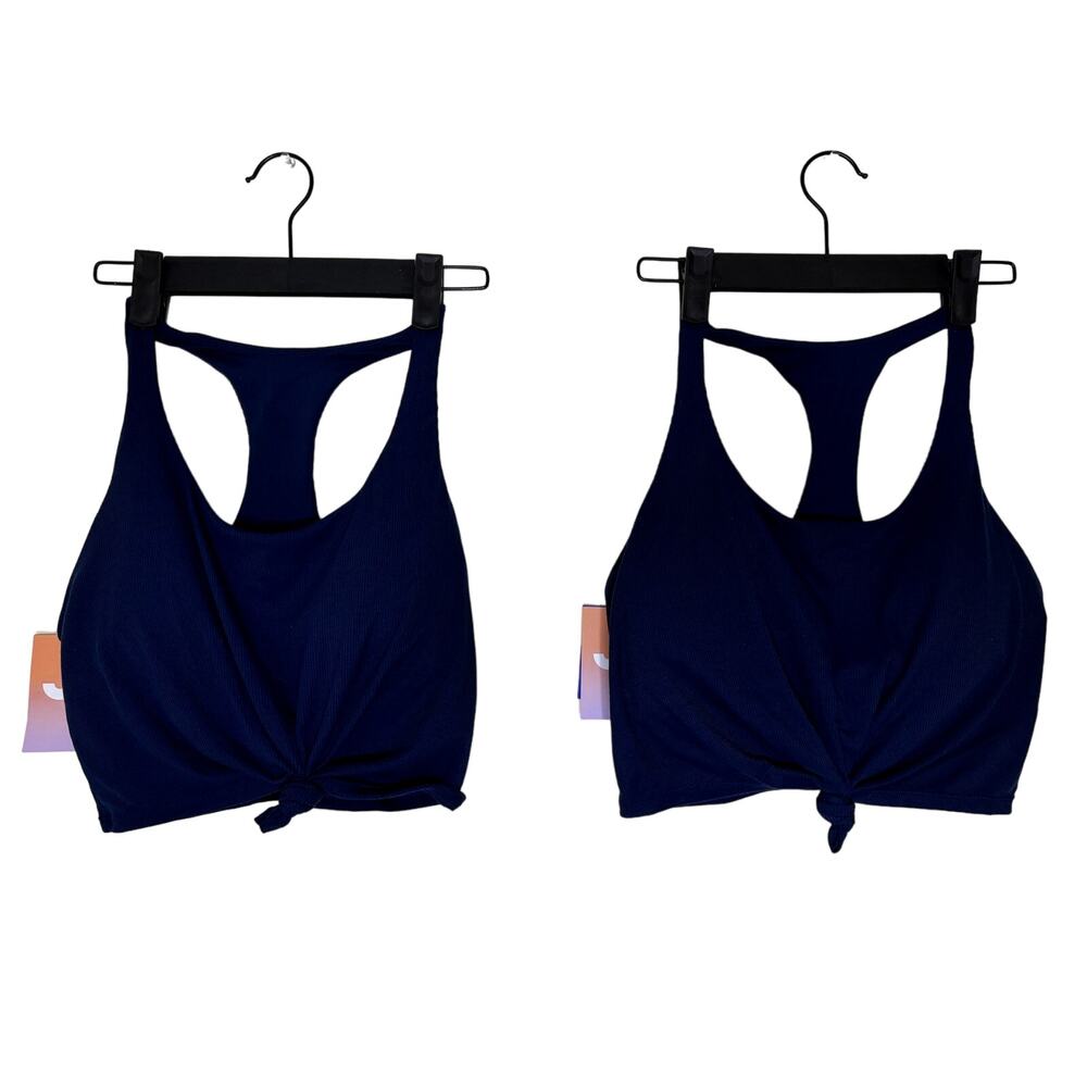 *2 Pack * NWT Joy Lab Blue Women's Workout Crop Top with support bra Size M
